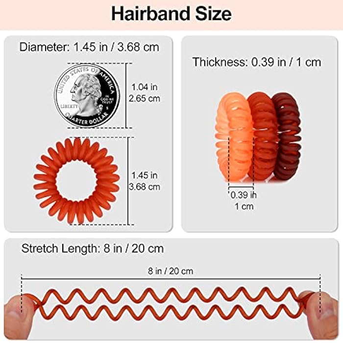 JessLab Spiral Hair Ties, 20 Pcs Traceless Phone Cord Hair Ties No Crease Spiral Bracelet Plastic Coil Ponytail Holders No-Damage Headband Hair Accessory for Girls Women Ladies Gift, Transparent Matte - Image 3